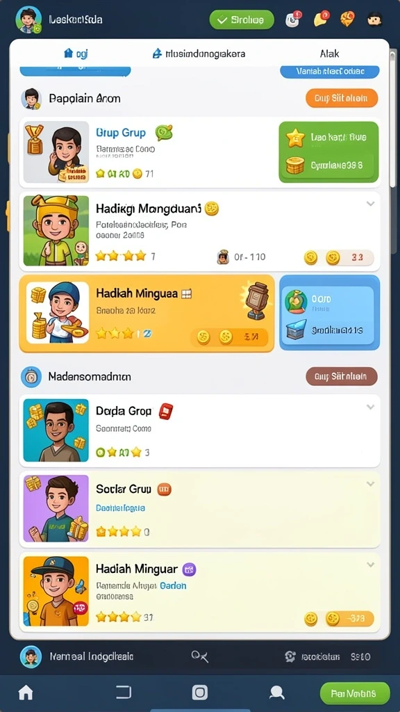 Tampilan awal game 555F dengan karakter yang menarik.