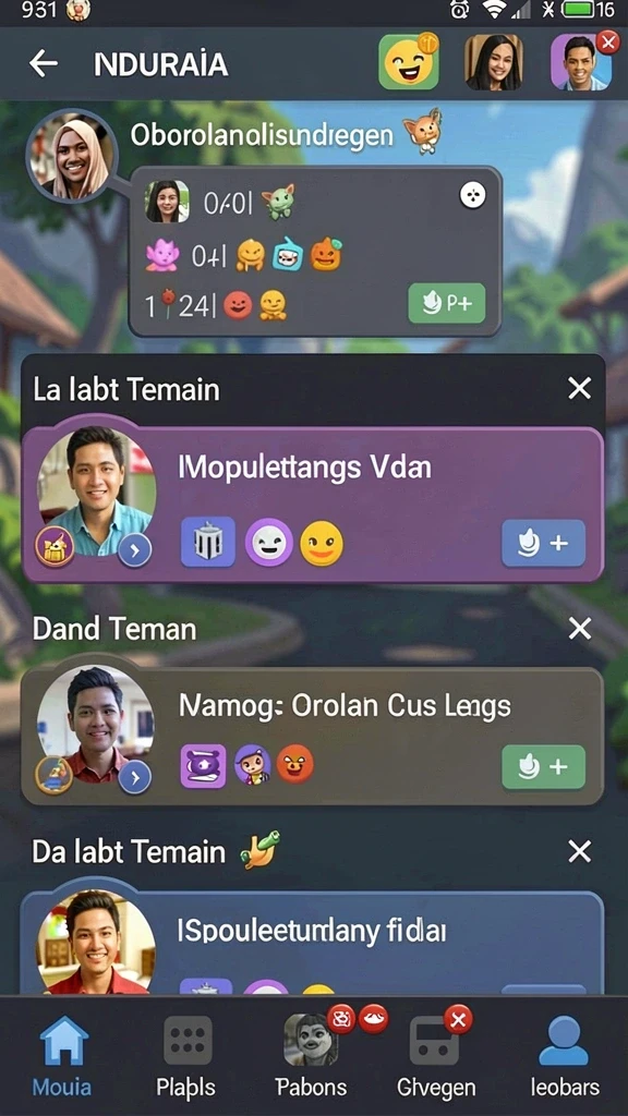 Tampilan karakter yang menarik dan penuh warna.