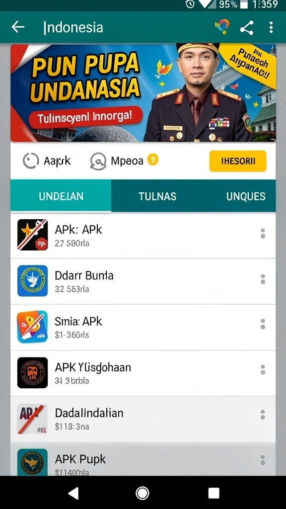 Berbagai jenis permainan yang tersedia.
