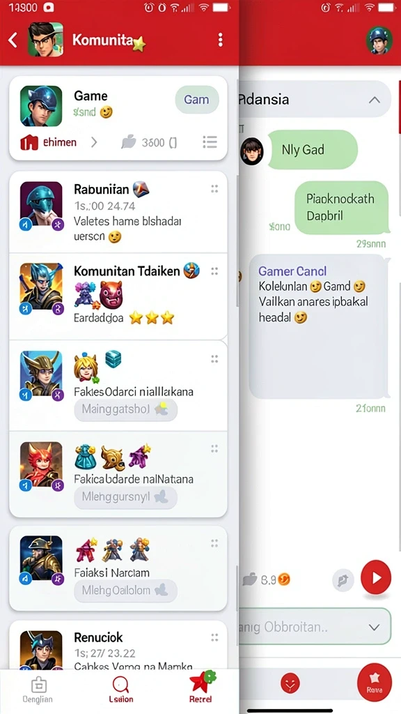 Fitur interaktif yang memungkinkan komunikasi antar pemain.