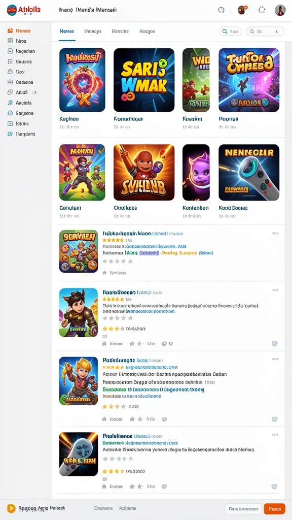 Menu permainan dengan berbagai pilihan level.