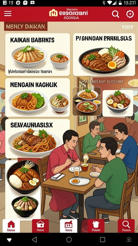 Gambaran grafis dunia ajaib yang penuh warna.