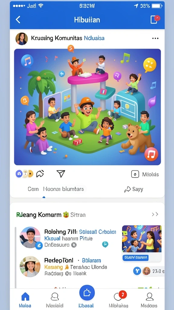 Interaksi sosial dalam komunitas yang aktif.